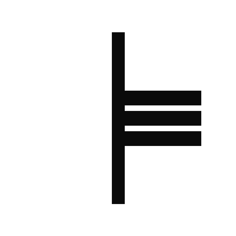 Simple black ogham symbol representing a tree or plant in a traditional style.