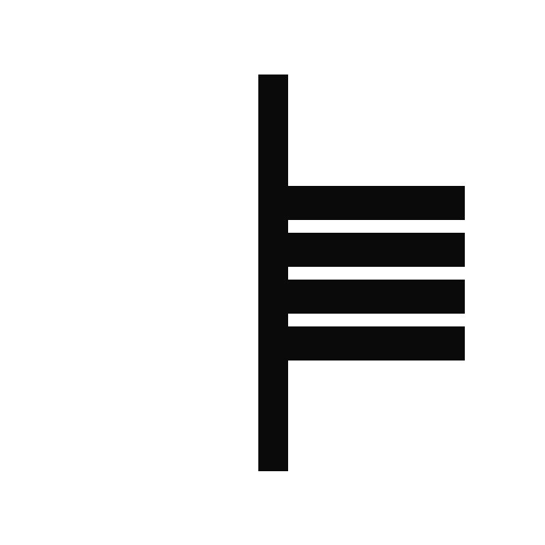 Simple black ogham character on a transparent background.