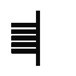 A black and white image of an ogham tree symbol representing Celtic spirituality.