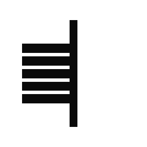 A black and white image of an ogham tree symbol representing Celtic spirituality.