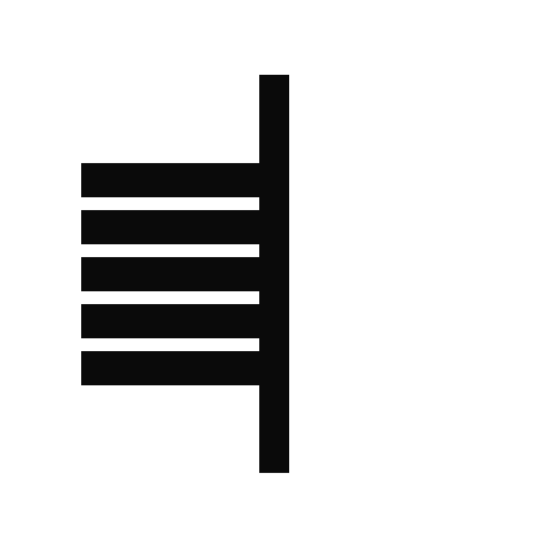 A black and white image of an ogham tree symbol representing Celtic spirituality.