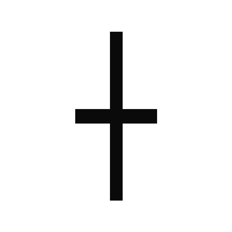 A black cross with a circle at the center, set against a white background, representing sacred or spiritual symbolism.