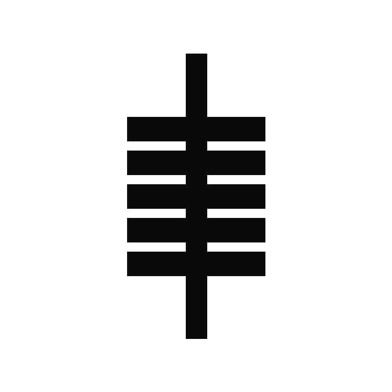 Ogham symbol representing the tree of life in a simple black design on a white background.