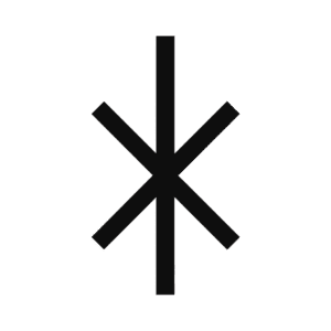 A black ogham symbol representing a tree, on a transparent background.
