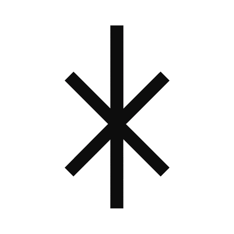 A black ogham symbol representing a tree, on a transparent background.