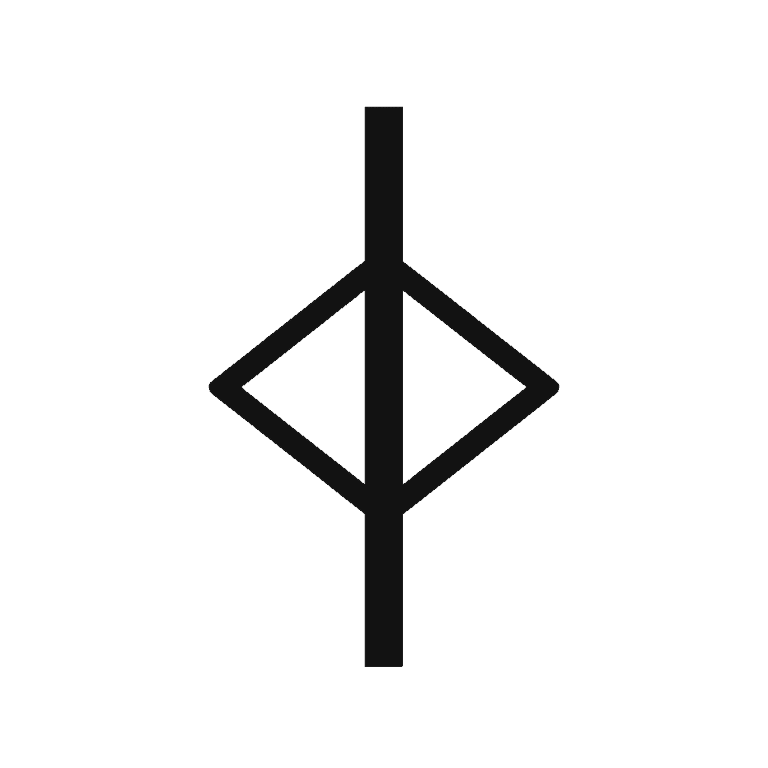 Simple black ogham symbol on a transparent background.