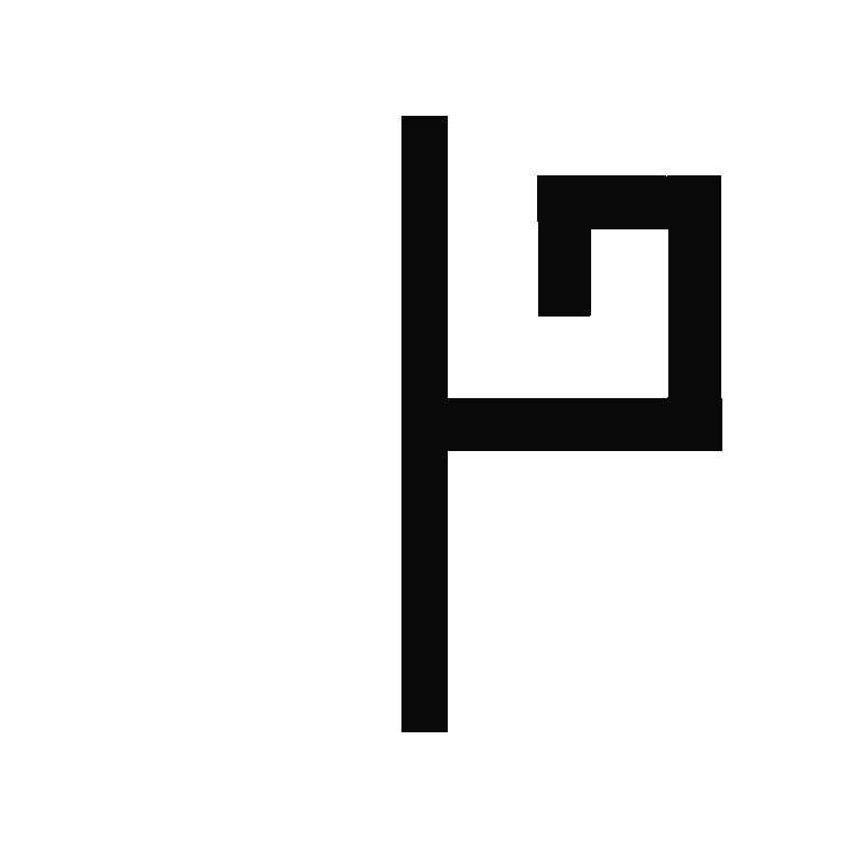 Alt text: Black Ogham symbol carved on a wooden surface, representing ancient Celtic script and spirituality.