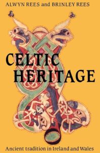 Doodle of a Celtic-inspired stylized animal with intricate lines and knotwork on a yellow background.