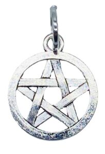Pendant featuring a pentagram enclosed in a circle, crafted from silver.
