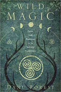 Cover of "Wild Magic" by Danu Forest, featuring Celtic symbols and nature-inspired design.