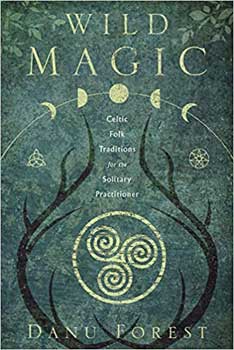 Cover of "Wild Magic" by Danu Forest, featuring Celtic symbols and nature-inspired design.