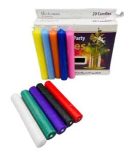 Set of multicolored candles used in Celtic spiritual practices and rituals.