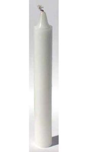 White candle used in Celtic spiritual practices and rituals.