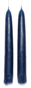 Two blue candles with a simple design, suitable for Celtic spiritual practices and rituals.