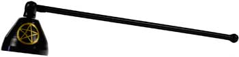 Wooden staff with pentagram symbol, representing Celtic spirituality and nature reverence.