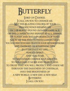 Celtic poem about a butterfly, nature, change, and spiritual transformation.