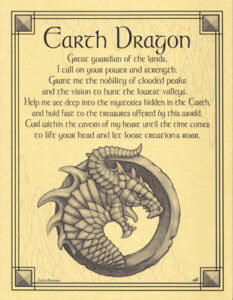Earth Dragon, guardian of lands, symbol of strength and protection in Celtic spirituality.