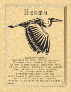 Heron Ogham symbol with descriptive text.
