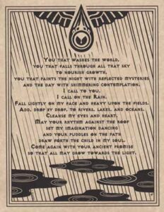 A poem on a beige background with Celtic design elements and stylized waves.