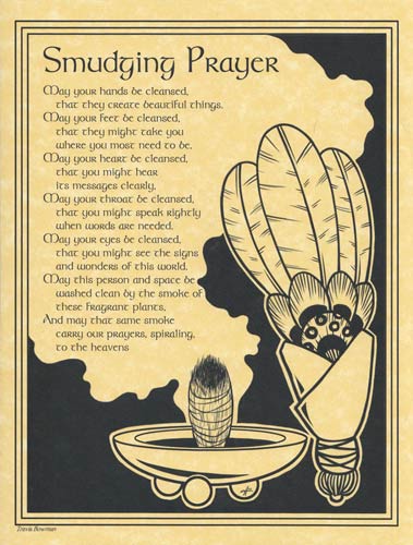 Image of a traditional Celtic prayer with a feather quill and inkpot.