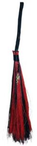 Druid staff with red tassels, used in Celtic spiritual practices and nature rituals.