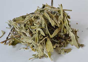 Dried herbal bundle with leaves and twigs, used in Celtic spiritual rituals and nature veneration.