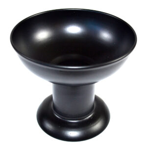 Ceremonial black bowl for Celtic spiritual rituals, with a wide top and stable base.