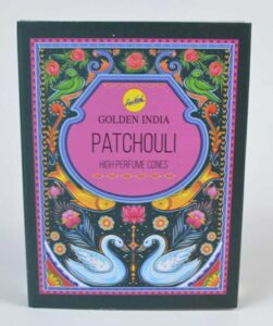 Incense pack with colorful floral and swan design, related to Celtic spirituality and nature venerat.