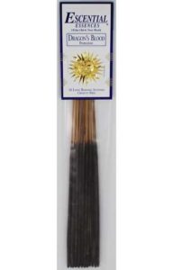 Incense sticks labeled "Dragon's Blood" for Celtic spirituality and nature veneration.