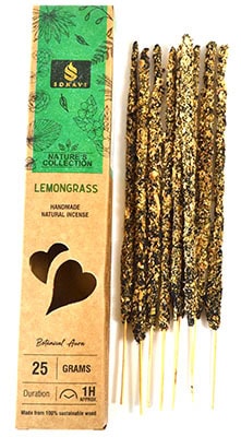 Lemongrass incense sticks with natural packaging for Celtic spiritual practices.