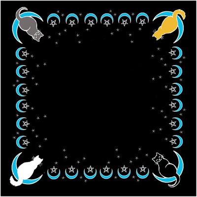 Decorative border featuring moons, stars, and animals in Celtic style.