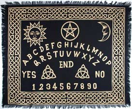 Spirit board featuring Celtic symbols, alphabet, and mystical motifs for modern spiritual practices.