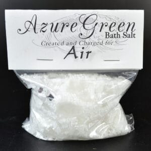 Bath salt labeled "Azure Green" for cleansing and spiritual practices related to air elements.
