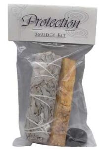 Protection smudge kit for spiritual cleansing and rituals.