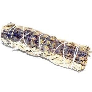 Dried lavender bundle tied with white string, used for spiritual cleansing and rituals.