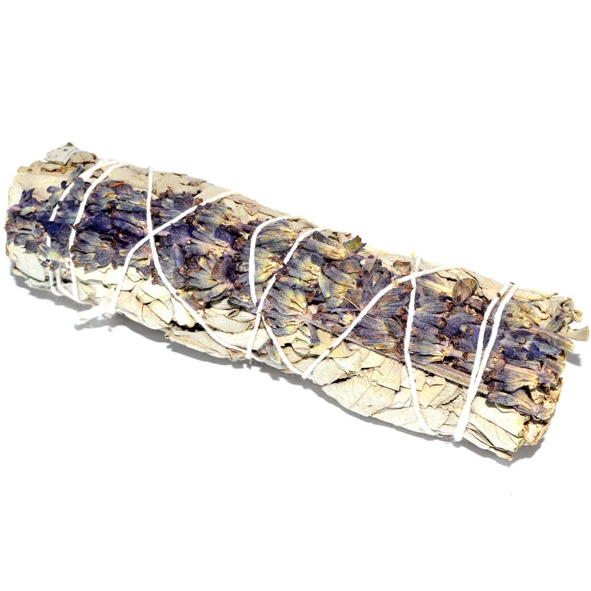 Dried lavender bundle tied with white string, used for spiritual cleansing and rituals.