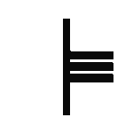 Simple black ogham symbol representing a tree or plant in a traditional style.