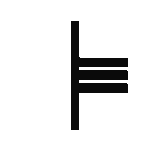Simple black ogham symbol representing a tree or plant in a traditional style.