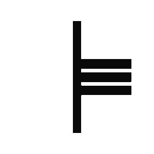 Simple black ogham symbol representing a tree or plant in a traditional style.