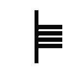 Simple black ogham character on a transparent background.