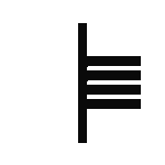 Simple black ogham character on a transparent background.