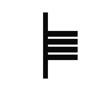 Simple black ogham character on a transparent background.