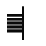 A black and white image of an ogham tree symbol representing Celtic spirituality.
