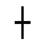 A black cross with a circle at the center, set against a white background, representing sacred or spiritual symbolism.