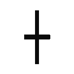 A black cross with a circle at the center, set against a white background, representing sacred or spiritual symbolism.