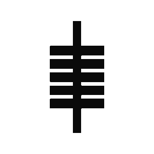 Ogham symbol representing the tree of life in a simple black design on a white background.