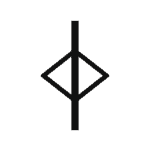 Simple black ogham symbol on a transparent background.