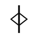 Simple black ogham symbol on a transparent background.