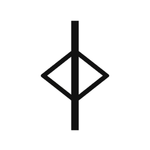 Simple black ogham symbol on a transparent background.