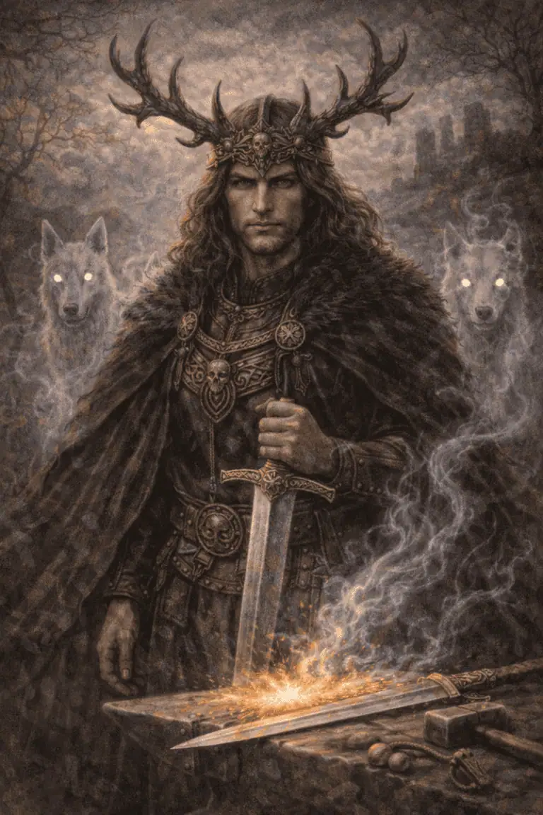 A fantasy-styled character embodying strength and connection to nature and spirit.